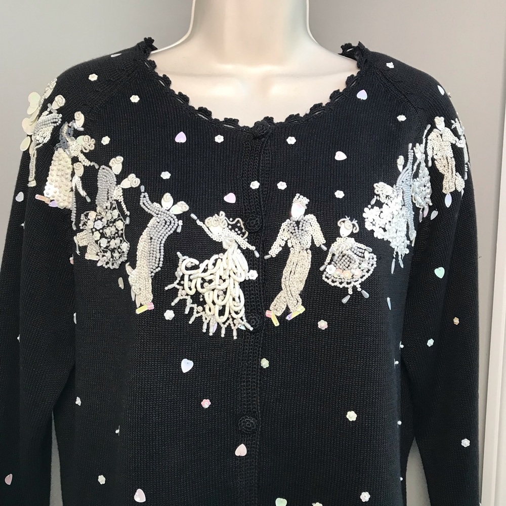 Michael Simon Ballroom Dancers Cardigan Sweater - Women’s Medium LIKE NEW